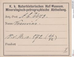 Etiketten zu Vesuvian (NHMW-MIN-Ab6673)